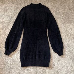 Black Mock Neck Sweater Dress